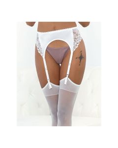 Satin & Lace Garterbelt White X0