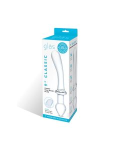 Glas 9" Classic Curved Dual Ended Dildo - Clear