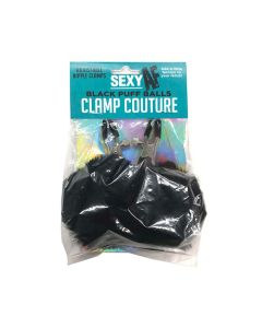 Sexy AF Nipple Clamps - Black Puff Ball