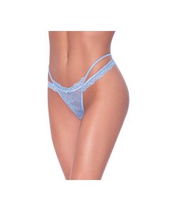 Ooh La Lace Cross Strap Split Crotch Tanga Panty Periwinkle