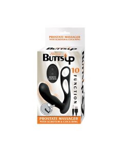 Butts Up Prostate Massager w/Scrotum & Cockring - Black