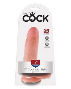 King Cock 7" Cock w/Balls - Flesh