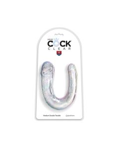 King Cock Clear Medium Double Trouble Dildo - Clear