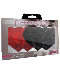 Stolen Kisses Hearts - Red & Black  Pack of 2
