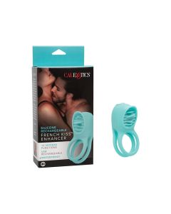 Couple's Enhancers Silicone Rechargeable French Kiss Enhancer - Teal
