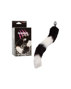 Running Wild Black & White Tail Metallic Anal Probe