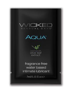Wicked Sensual Care Aqua Water Based Lubricant - .1 oz Fragrance Free