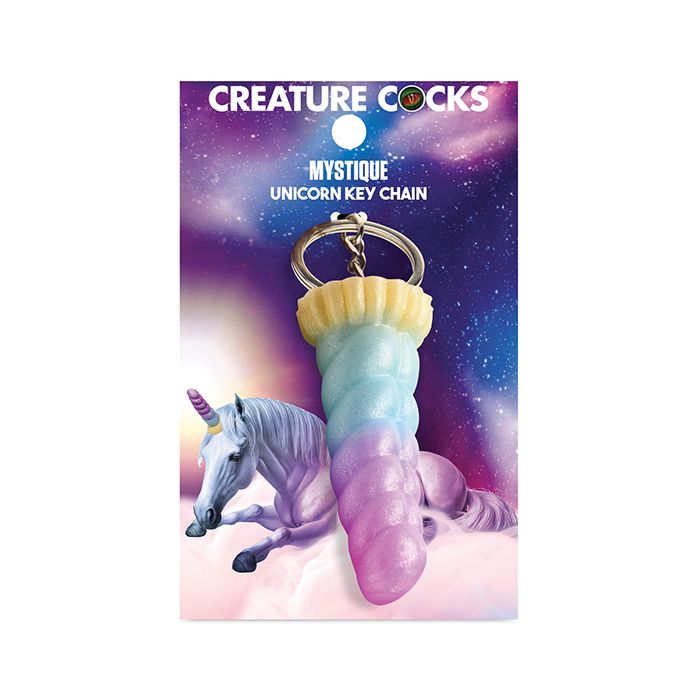 Creature Cocks Mystique Unicorn Silicone Key Chain - Multi Color