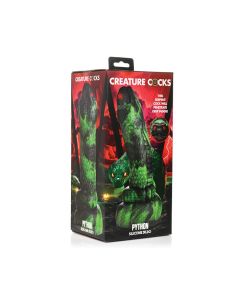Creature Cocks Python Silicone Dildo - Black/Green