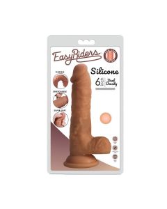 Curve Novelties Easy Rider Dual Density 6" Silicone Dong w/Balls  - Light