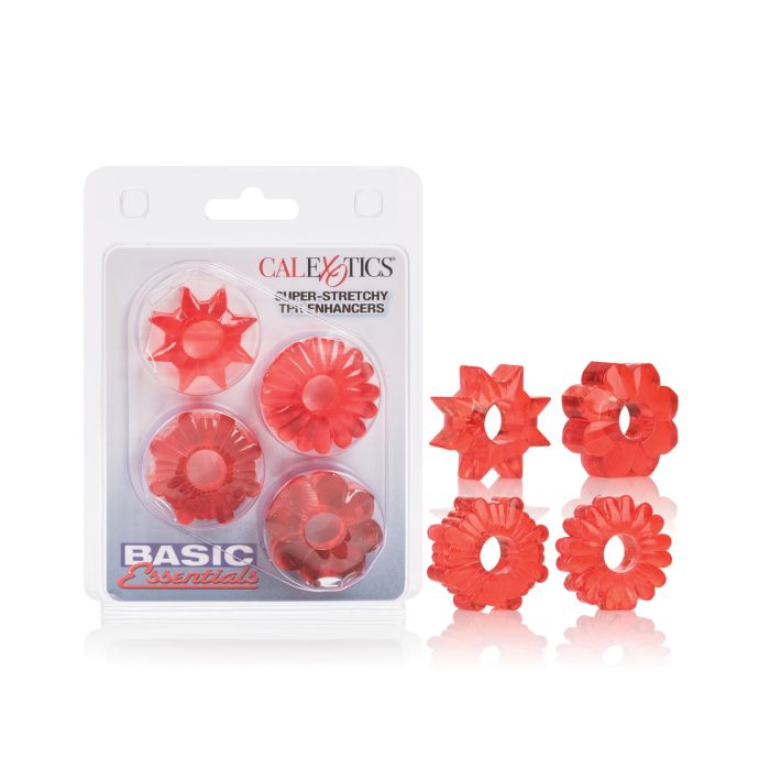 Basic Essentials Rings - Red Set of 4
